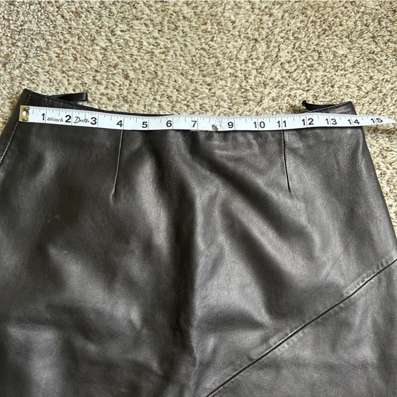 Wilsons Pelle Studio Black Leather A-Line Skirt 4 Casual Mini Vintage Retro - Picture 6 of 8